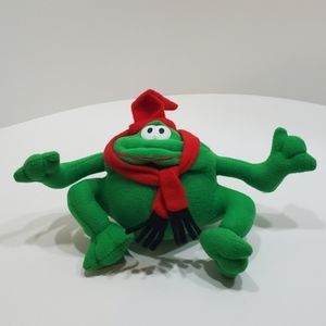 Vintage Plush Christmas frog Fun World